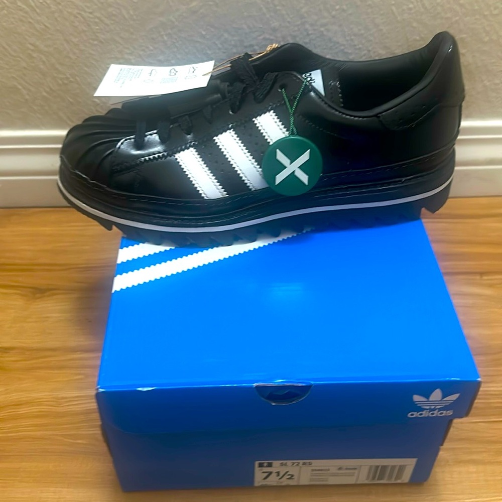 Adidas Black and White Clot Superstar Sneakers